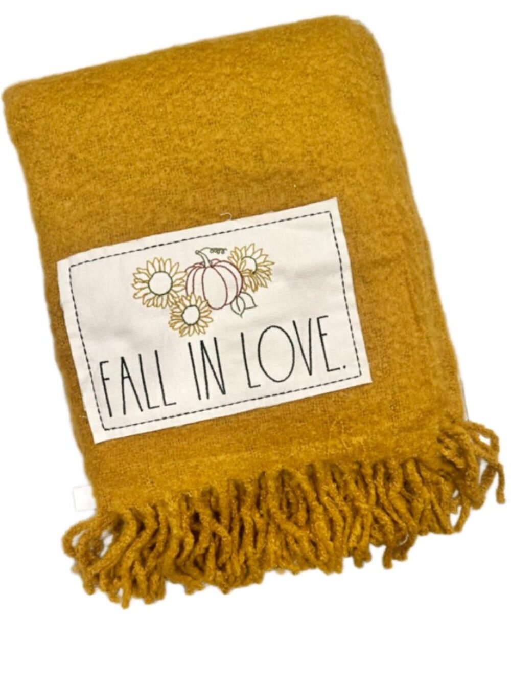 Rae Dunn Throw Blanket | Faux Mohair | 50" x 60" | Fall in Love | NWT
